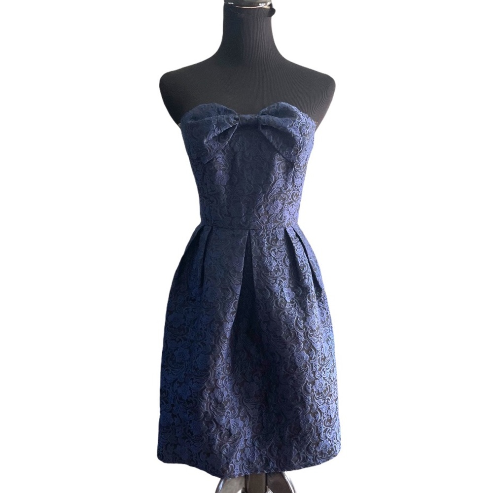 Floral Jacquard Dress in Navy & Black - NWOT!